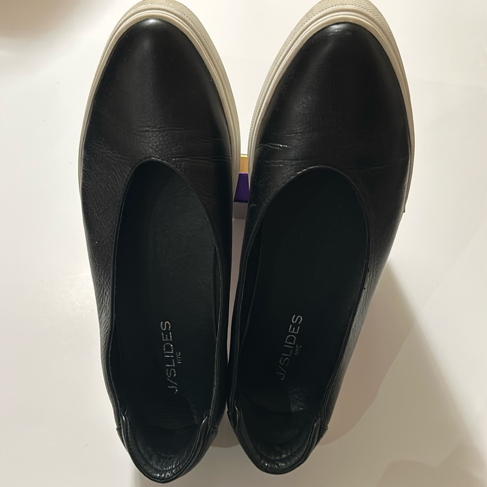J/SLIDES New York BLACK Smooth leather slip on shoes